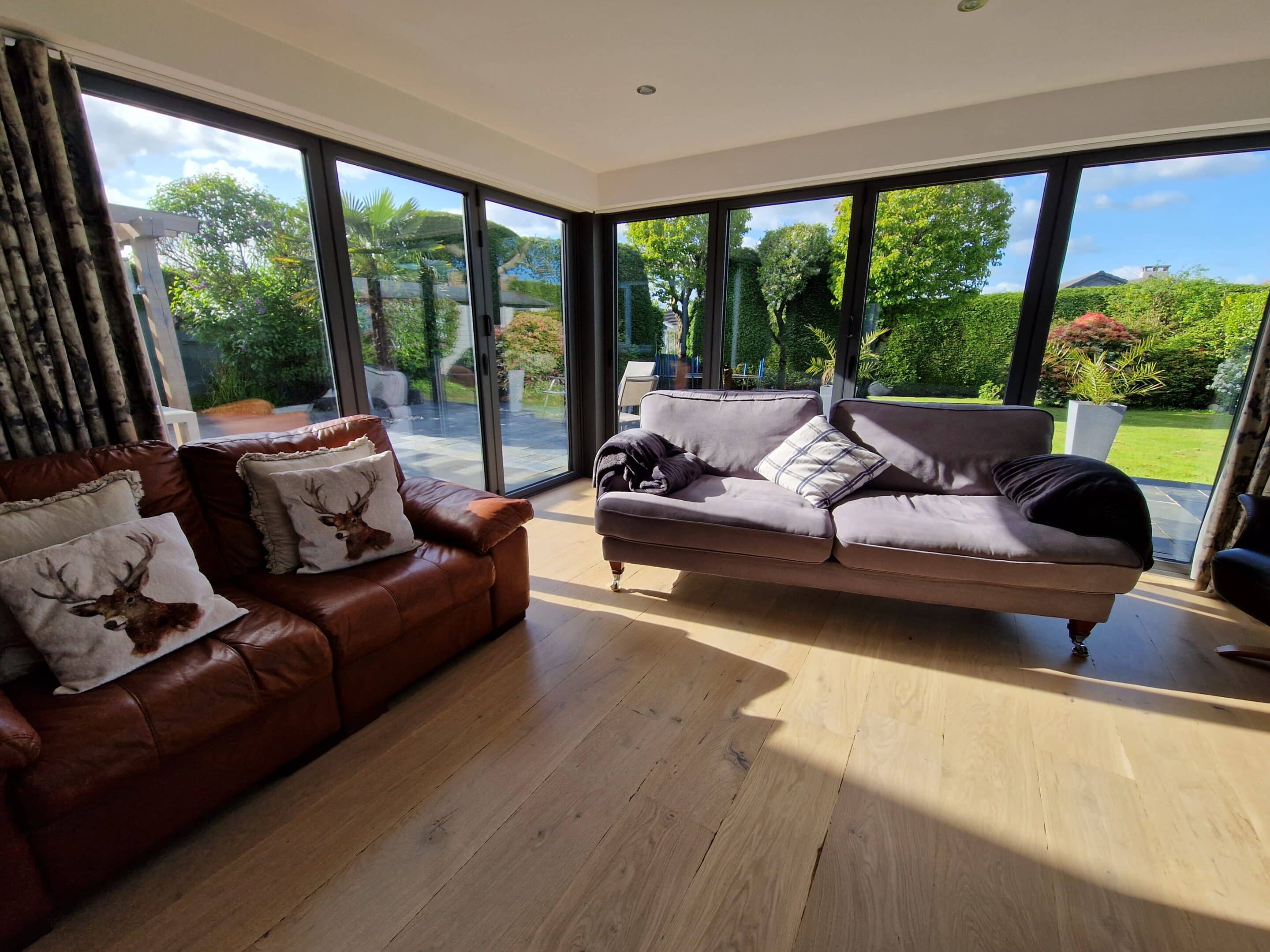 natural wood floors in a living room